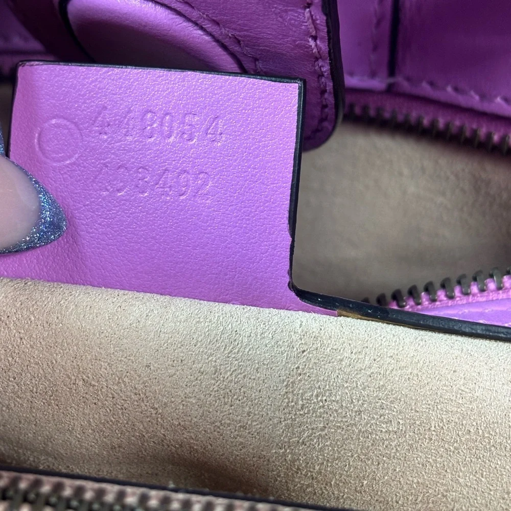 EUC GUCCI Small Pink GG Marmont Matelassé Satchel Tote - Picture 14 of 17